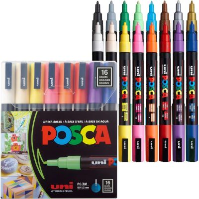 2. POSCA Marker UNI PC-3M 16er Set