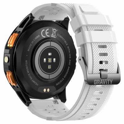 13. Smartwatch Męski GRAVITY GPS GT24-2 Czarny Pasek Silikonowy + Biały Pasek Silikonowy