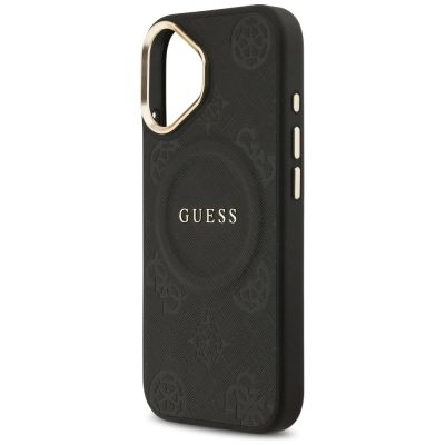 6. Etui Guess Peony Hot Stamp MagSafe na iPhone 17 - czarne