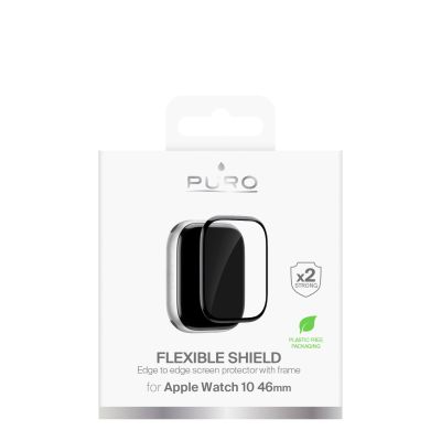 2. Folia ochronna Puro Flexible Shield z aplikatorem na Apple Watch 10 / 11 46 mm - czarna