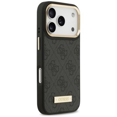 4. Etui Guess 4G Logo Plate MagSafe na iPhone 18 Pro Max / 17 Pro Max - czarne