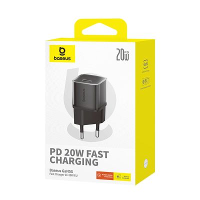 6. Ładowarka sieciowa Baseus GaN5S 20W 1xUSB-C - czarna