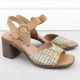 9. Sandały damskie na słupku plecionki beżowe M.Daszyński MR24125-4