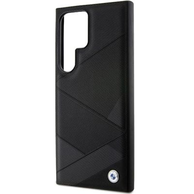 6. Etui BMW Signature Leather Crossing Lines Pattern na Samsung Galaxy S24 Ultra - czarne