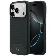 Etui Mercedes Leather Wood Effect and Curve MagSafe na iPhone 17 Pro Max - czarne
