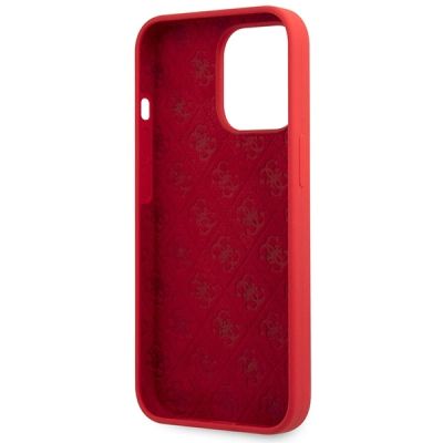 7. Etui Guess Silicone Vintage Gold Logo na iPhone 13 Pro Max - czerwone