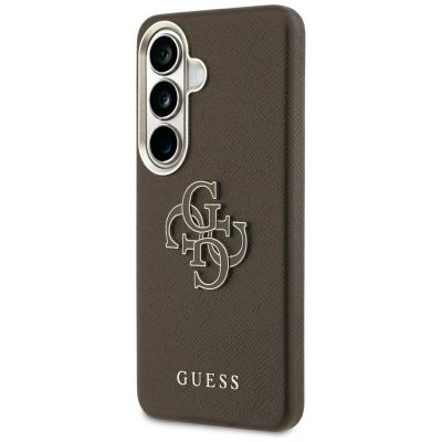 2. Etui Guess Grained Big 4G Metal Logo na Samsung Galaxy S26 - brązowe