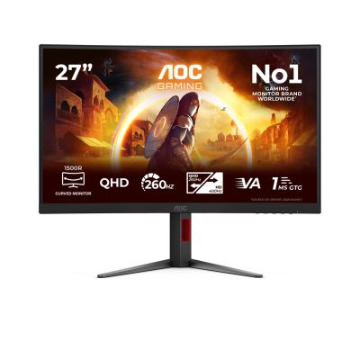 AOC G4 CQ27G4Z2P monitor komputerowy 68,6 cm (27") 2560 x 1440 px Quad HD LCD Czarny, Czerwony