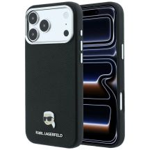 Etui Karl Lagerfeld Grained Karl Head Metal MagSafe na iPhone 18 Pro / 17 Pro - czarne