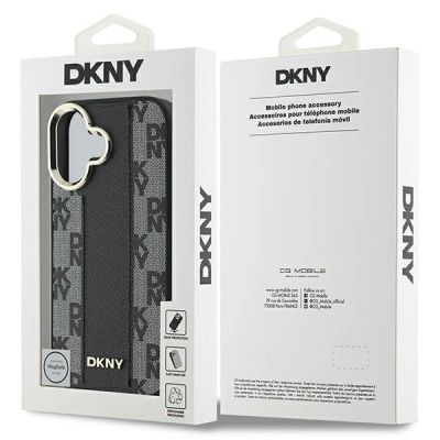 8. Etui DKNY Checkered Pattern Magsafe na iPhone 16 - czarne