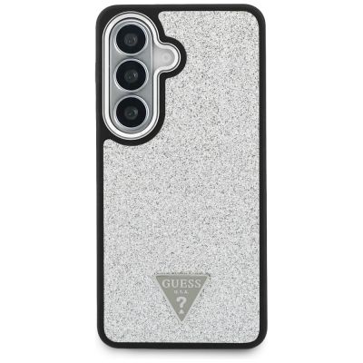 3. Etui Guess Fixed Glitter Triangle MagSafe na Samsung Galaxy S26+ - srebrne