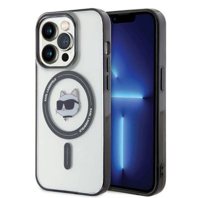 2. Etui Karl Lagerfeld IML Choupette's Head MagSafe na iPhone 15 Pro - przezroczyste
