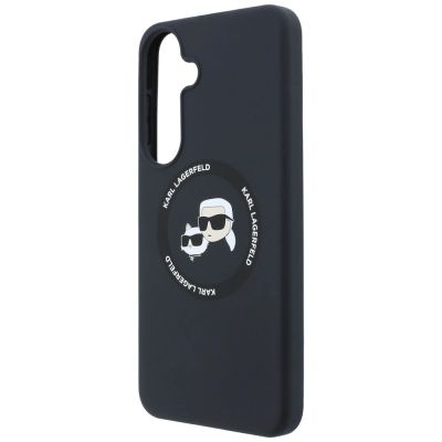 6. Etui Karl Lagerfeld Silicone Karl&Choupette Heads MagSafe na Samsung Galaxy S26 FE - czarne
