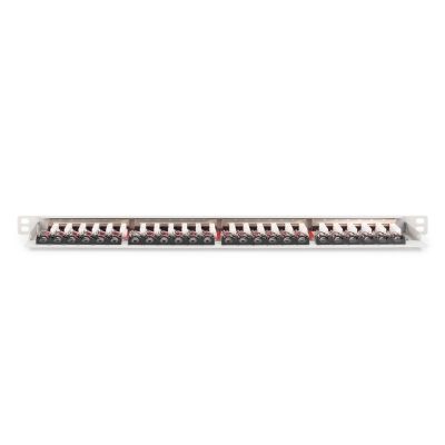 2. Panel krosowy high density 19'' 24x RJ45, LSA poziom, kat.6A, ekranowany, 0.5U, szary, prowadnica kabli