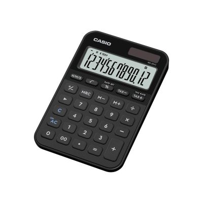 2. CASIO Kalkulator MS-20YC-BK Zasilanie bateryjno-słoneczne, Kolor Czarny.