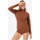 2. Koszulka termoaktywna z długim rękawem i półgolfem damska SUPER.NATURAL W Tundra 175 Turtleneck Flear brązowa