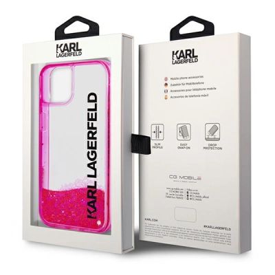 8. Etui Karl Lagerfeld Liquid Glitter Elong na iPhone 14 Plus - różowe