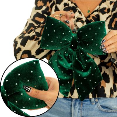 14. KOKARDA DEKORACYJNA ZIELONA 20x23 CM MICA