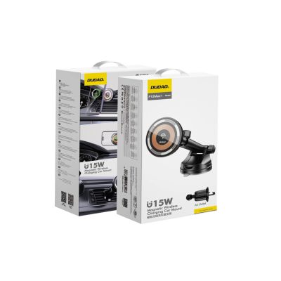 3. Uchwyt magnetyczny z ładowarką indukcyjną MagSafe na kokpit/kratkę nawiewu 15W Dudao F12MAX+ - czarna