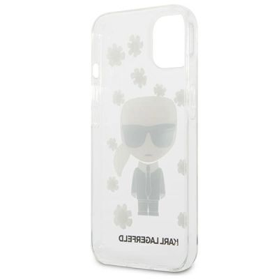 7. Etui Karl Lagerfeld Flower Ikonik Karl na iPhone 13 mini - przezroczyste