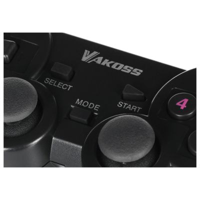 3. VAKOSS GAMEPAD BEZPRZEWODOWY USB Z FUNKCJĄ DUAL SHOCK, PC/PS3, TRYB CYFROWY I ANALOGOWY,  GP-4705BK CZARNY