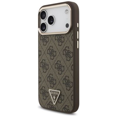 2. Etui Guess 4G Triangle Logo MagSafe na iPhone 17 Pro Max / 18 Pro Max - brązowe