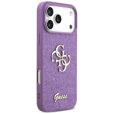 4. Etui Guess Fixed Glitter Big 4G na iPhone 17 Pro Max - fioletowe
