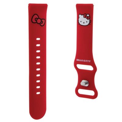 3. Pasek Hello Kitty Silicone Kitty Head uniwersalny 20mm - czerwony