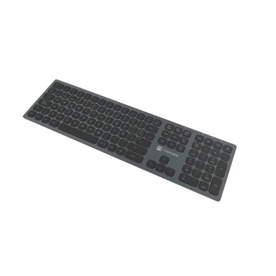 2. Klawiatura NATEC NKL-1830 Uniwersalne RF Wireless + Bluetooth QWERTY Hiszpański Czarny, Szary