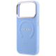 6. Etui Guess Saffiano Peony & Ring MagSafe na iPhone 17 Pro / 18 Pro - jasnoniebieskie