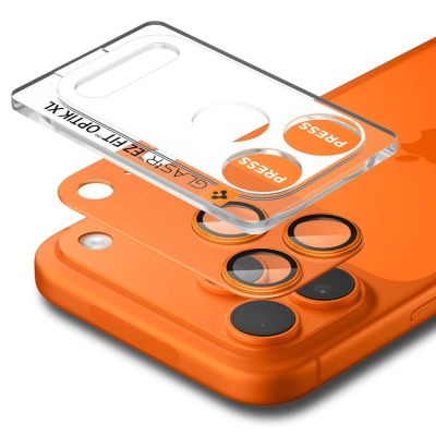 2. Szkło na obiektyw Spigen Optik Pro XL na iPhone 17 Pro - pomarańczowe