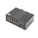 Switch przemysłowy 7-portowy Gigabit PoE+ z 1x PD, IEEE802.3af/at, DIN rail, rozszerzony zakres temp.