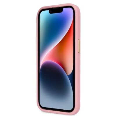 5. Etui Guess Croco Collection na iPhone 14 Pro - różowe