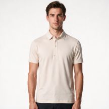 Paul&Shark Koszulka polo z bawełny i lyocellu męska beżowa 25411283-348