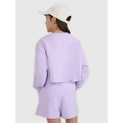 4. Bluza dresowa nierozpinana bez kaptura dziewczęca 4F 4FJWSS25TSWSF1504-52S