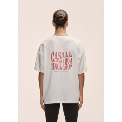 6. Koszulka damska Casall Oversized Cotton Blend Tee biały