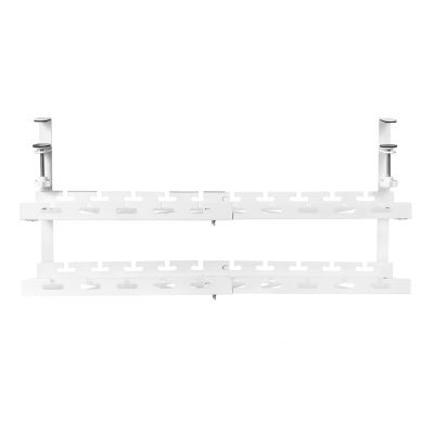 12. MACLEAN ORGANIZER PODBIURKOWY NA KABLE, MAX. OBCIĄŻENIE 5KG, MAX. 728MM, 2 POZIOMY, BIAŁY MC-102 W