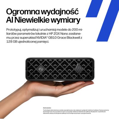 88. HP ZGX Nano G1n AI GB10 128 GB LPDDR5x-SDRAM 4 TB SSD Linux Mini PC Stanowisko AI Workstation, AI PC Czarny