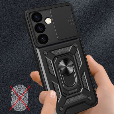 7. Etui Hybrid Armor Camshield do Samsung Galaxy S24+ pancerne z osłoną na aparat - czarne