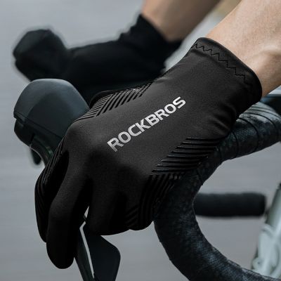 6. Rękawiczki rowerowe Rockbros wiosna/lato/jesień, pełne, rozmiar: XXL - czarne