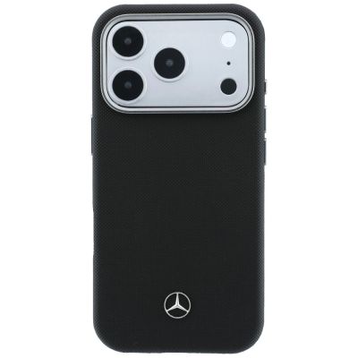 3. Etui Mercedes Leather Semi Wrap Grill Pattern MagSafe na iPhone 17 Pro - czarne