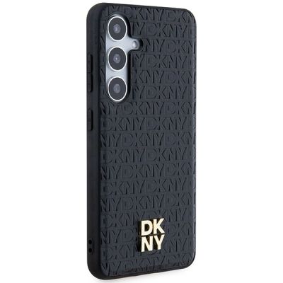 4. Etui DKNY Leather Pattern Metal Logo MagSafe na Samsung Galaxy S24+ - czarne