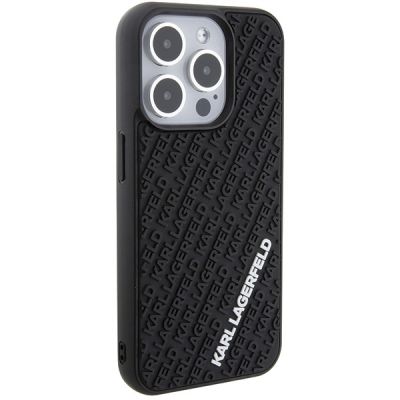 4. Etui Karl Lagerfeld 3D Rubber Multi Logo na iPhone 15 Pro - czarne