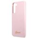 6. Etui Guess Silicone Script Metal Logo na Samsung Galaxy S22+ - lawendowe
