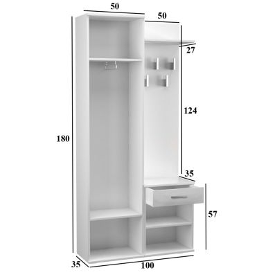 3. GARDEROBA DUO BIAŁY KOMPLET
