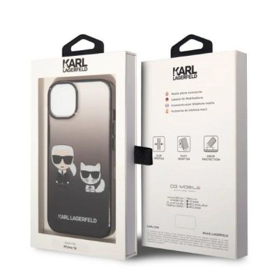 8. Etui Karl Lagerfeld Gradient Ikonik Karl&Choupette na iPhone 14 - czarne