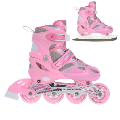 65. Łyżworolki Nils Extreme 2w1 Pink r.39-42 NH18366 A