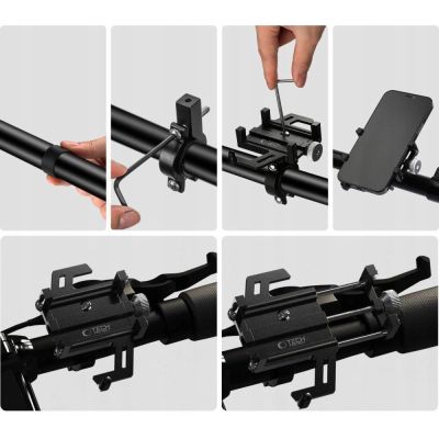 5. Uchwyt Tech-Protect V1 rowerowy uniwersalny na telefon - czarny