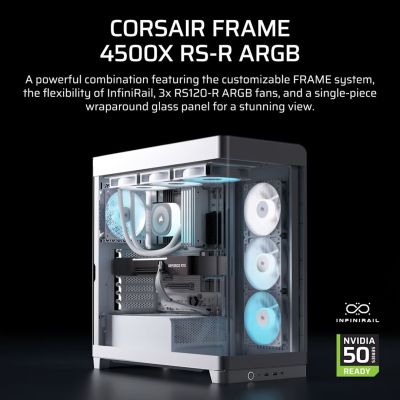2. Obudowa Corsair FRAME 4500X RS-R ARGB Tempered Glass Mid-Tower, White