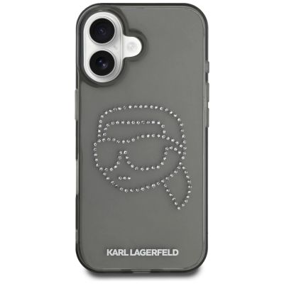 3. Etui Karl Lagerfeld IML Rhinestones Karl Head do iPhone 16 czarny